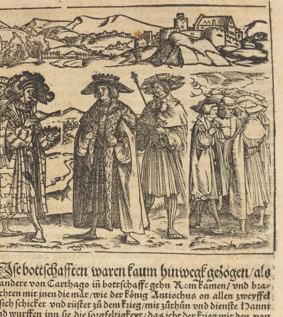 An illustration from Römische Historien : jetzundt mit gantzem fleiss besichtigt gebessert uñ gemert ..., 1538, leaf 584