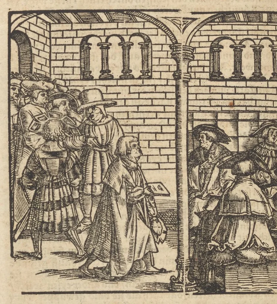 An illustration from Römische Historien : jetzundt mit gantzem fleiss besichtigt gebessert uñ gemert ..., 1538, leaf 757
