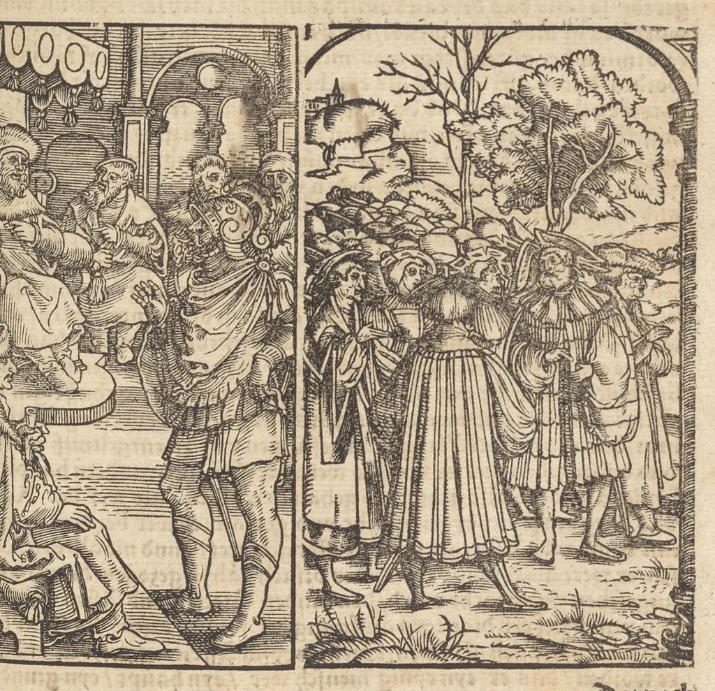 An illustration from Römische Historien : jetzundt mit gantzem fleiss besichtigt gebessert uñ gemert ..., 1538, leaf 804