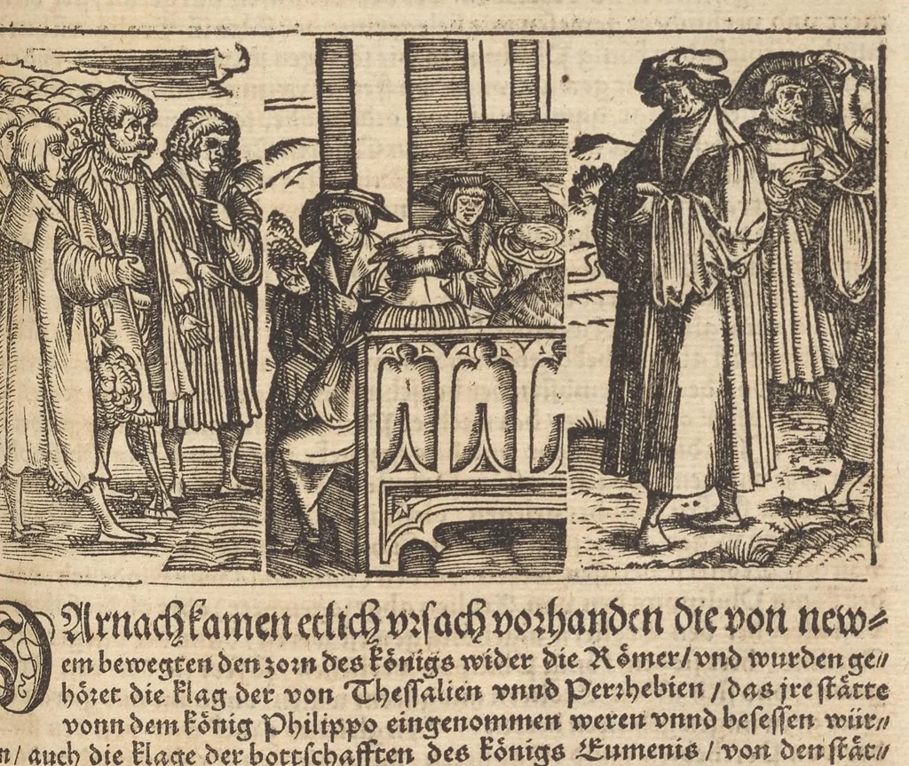An illustration from Römische Historien : jetzundt mit gantzem fleiss besichtigt gebessert uñ gemert ..., 1538, leaf 826
