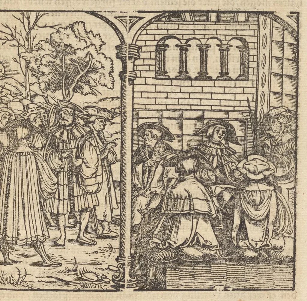 An illustration from Römische Historien : jetzundt mit gantzem fleiss besichtigt gebessert uñ gemert ..., 1538, leaf 852
