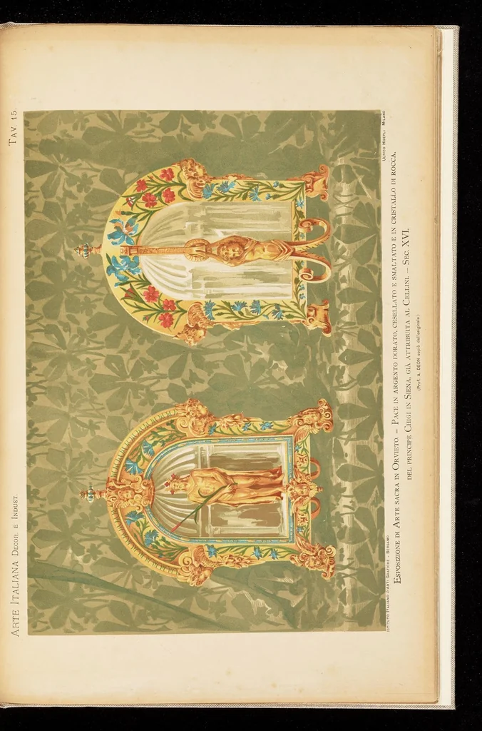 An illustration from Oreficerie, stoffe, bronzi intagli, & all'Esposizione di Arte Sacra in Orvieto, 1898, leaf 92