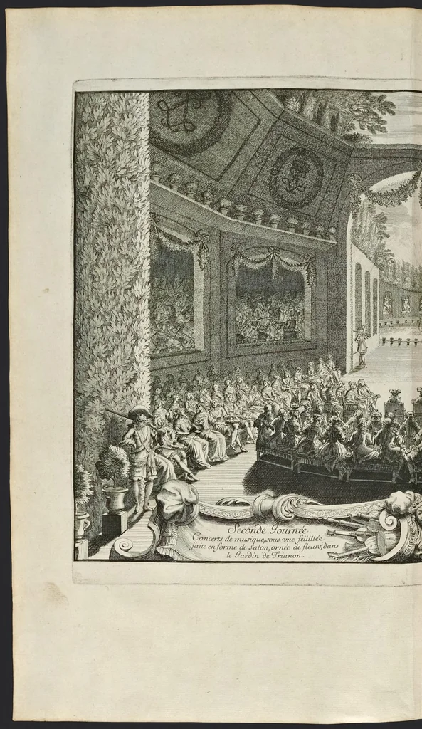 An illustration from Les divertissemens de Versailles donnez par le roy a toute sa cour au retour de la conqueste de la Franche-Comté en l'année M.DC.LXXIV, 1676, leaf 19