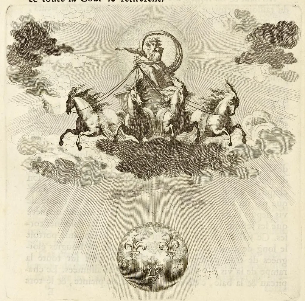 An illustration from Les divertissemens de Versailles donnez par le roy a toute sa cour au retour de la conqueste de la Franche-Comté en l'année M.DC.LXXIV, 1676, leaf 33