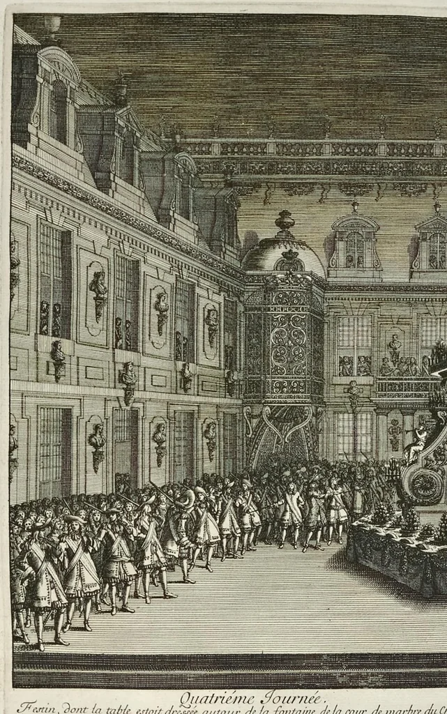 An illustration from Les divertissemens de Versailles donnez par le roy a toute sa cour au retour de la conqueste de la Franche-Comté en l'année M.DC.LXXIV, 1676, leaf 35
