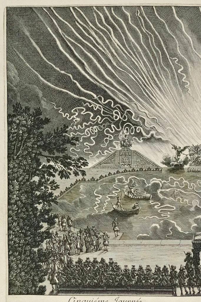 An illustration from Les divertissemens de Versailles donnez par le roy a toute sa cour au retour de la conqueste de la Franche-Comté en l'année M.DC.LXXIV, 1676, leaf 47