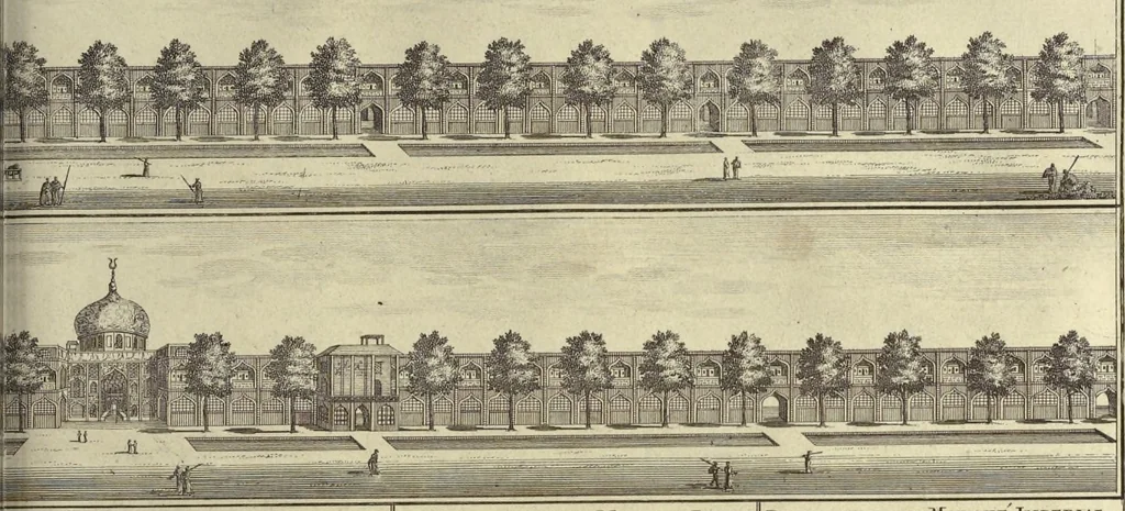 An illustration from Atlas historique, ou, Nouvelle introduction a l'histoire, à la chronologie & à la géographie ancienne & moderne : représentée dans de nouvelles cartes, où l'on remarque l'établissement des etats & empires du monde, leur durée, leur chûte, & leurs differens gouvernemens : la chronologie des consuls romains, des Papes, de empereurs, des rois & des princes, &c. qui ont été depuis le commencement du monde, jusqu'à présent : et la génealogie des maisons souveraines de l'Europe., 1720, leaf 202