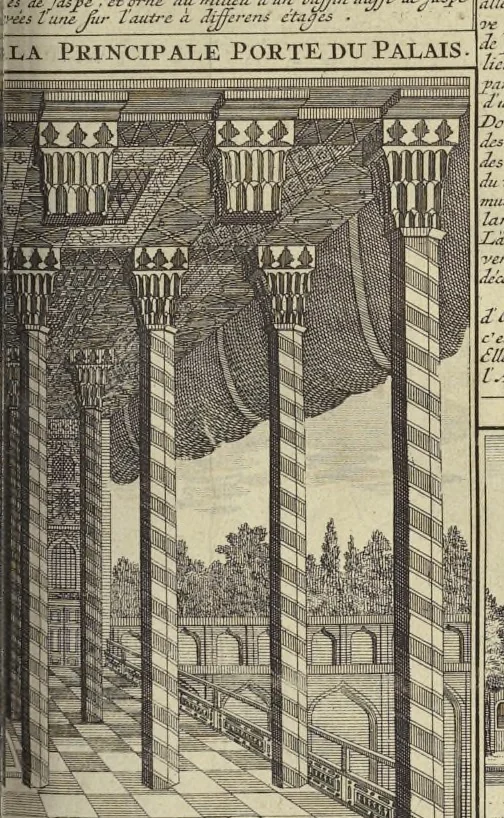 An illustration from Atlas historique, ou, Nouvelle introduction a l'histoire, à la chronologie & à la géographie ancienne & moderne : représentée dans de nouvelles cartes, où l'on remarque l'établissement des etats & empires du monde, leur durée, leur chûte, & leurs differens gouvernemens : la chronologie des consuls romains, des Papes, de empereurs, des rois & des princes, &c. qui ont été depuis le commencement du monde, jusqu'à présent : et la génealogie des maisons souveraines de l'Europe., 1720, leaf 202