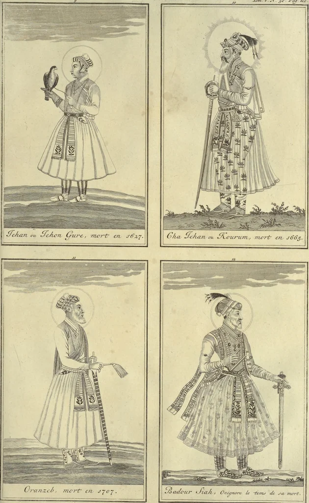 An illustration from Atlas historique, ou, Nouvelle introduction a l'histoire, à la chronologie & à la géographie ancienne & moderne : représentée dans de nouvelles cartes, où l'on remarque l'établissement des etats & empires du monde, leur durée, leur chûte, & leurs differens gouvernemens : la chronologie des consuls romains, des Papes, de empereurs, des rois & des princes, &c. qui ont été depuis le commencement du monde, jusqu'à présent : et la génealogie des maisons souveraines de l'Europe., 1720, leaf 242