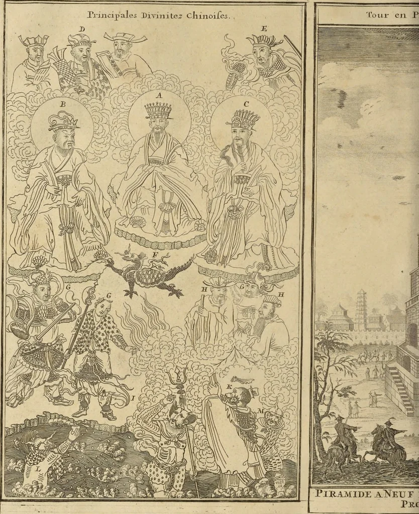 An illustration from Atlas historique, ou, Nouvelle introduction a l'histoire, à la chronologie & à la géographie ancienne & moderne : représentée dans de nouvelles cartes, où l'on remarque l'établissement des etats & empires du monde, leur durée, leur chûte, & leurs differens gouvernemens : la chronologie des consuls romains, des Papes, de empereurs, des rois & des princes, &c. qui ont été depuis le commencement du monde, jusqu'à présent : et la génealogie des maisons souveraines de l'Europe., 1720, leaf 327