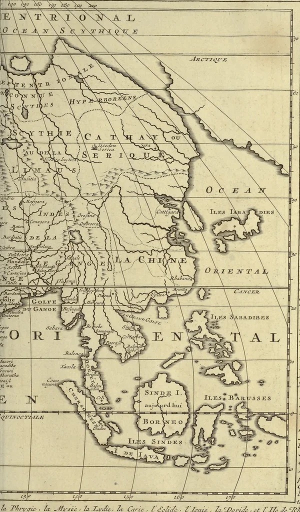 An illustration from Atlas historique, ou, Nouvelle introduction a l'histoire, à la chronologie & à la géographie ancienne & moderne : représentée dans de nouvelles cartes, où l'on remarque l'établissement des etats & empires du monde, leur durée, leur chûte, & leurs differens gouvernemens : la chronologie des consuls romains, des Papes, de empereurs, des rois & des princes, &c. qui ont été depuis le commencement du monde, jusqu'à présent : et la génealogie des maisons souveraines de l'Europe., 1720, leaf 50