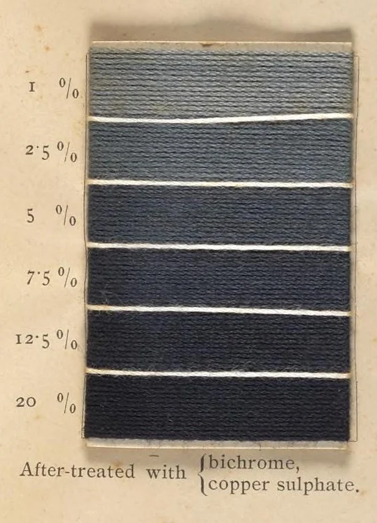 An illustration from The Katigen colours of the Farbenfabriken vorm. Friedr. Bayer & Co., Elberfeld : and their application in the various branches of the textile industries, 1902, leaf 22