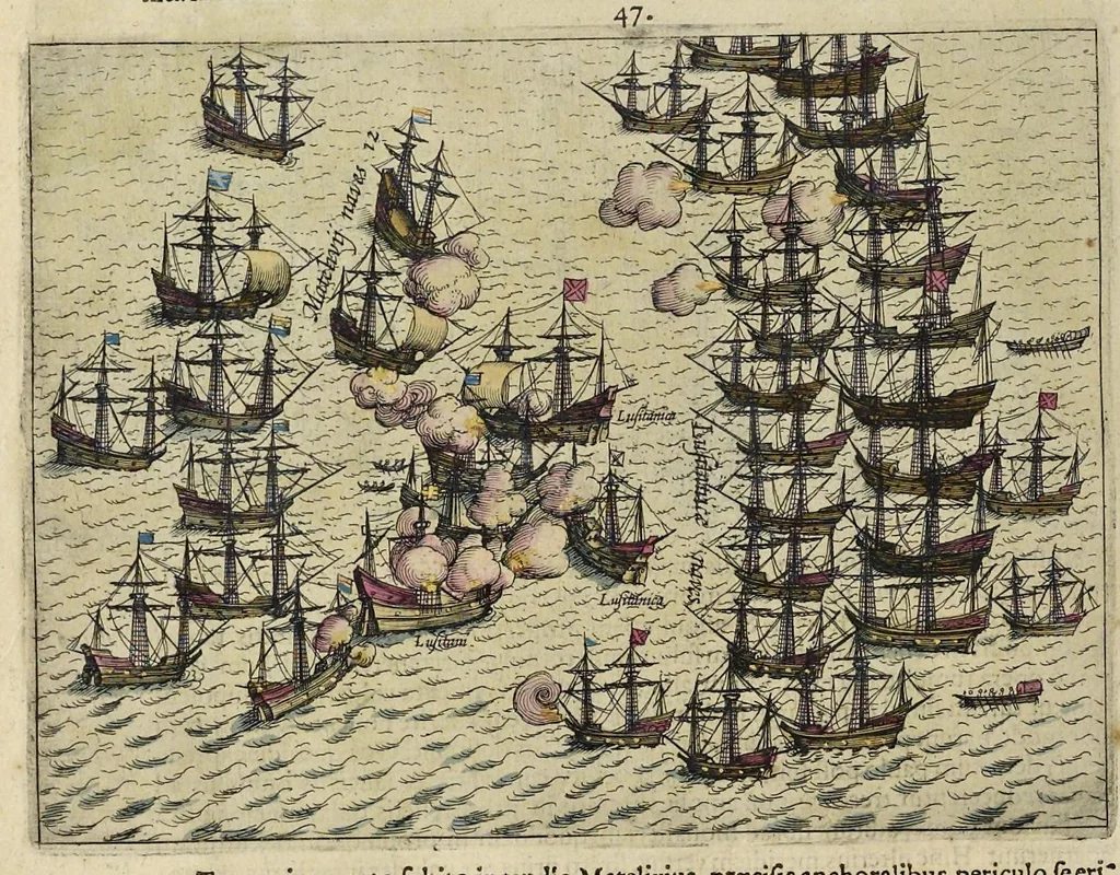 An illustration from Rerum et urbis Amstelodamensium historia. : In qua Hollandiæ primum atque inde Amstelandiæ, oppidiq[ue], natales ... additis suo loco tabulis æri incisis, ad hæc usque tempora, observata annorum serie accuratè omnia deducuntur., 1611, leaf 237