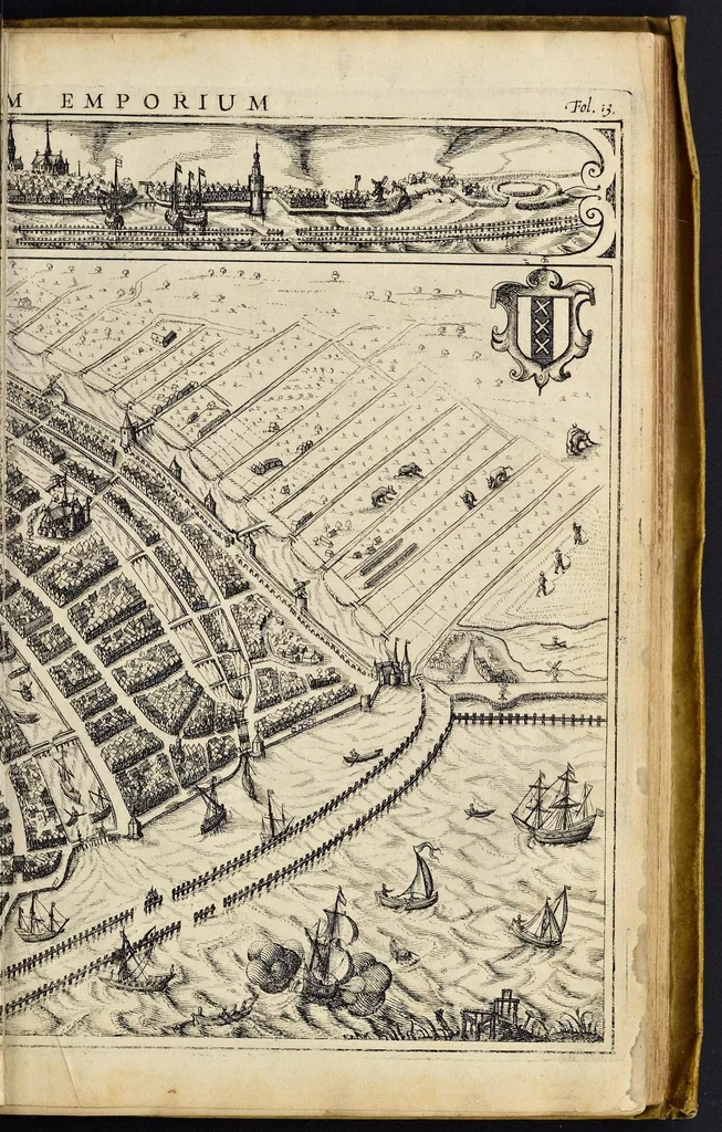 An illustration from Rerum et urbis Amstelodamensium historia. : In qua Hollandiæ primum atque inde Amstelandiæ, oppidiq[ue], natales ... additis suo loco tabulis æri incisis, ad hæc usque tempora, observata annorum serie accuratè omnia deducuntur., 1611, leaf 30