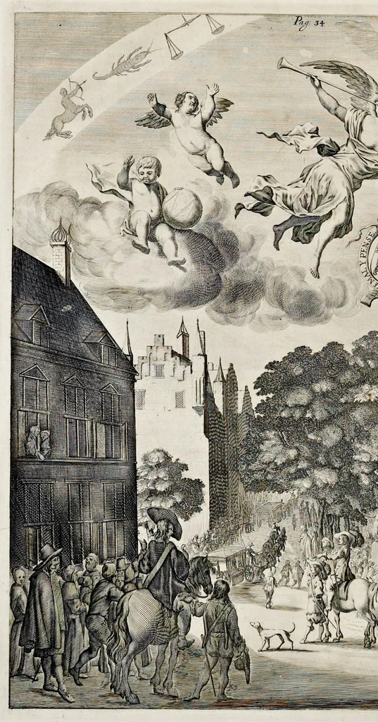 An illustration from Relation en forme de journal, du voyage et sejour, que ... Charles II, roy de la Grand' Bretagne, &c. a fait en Hollande, depuis le 25. may, jusques au 2 juin 1660, 1660, leaf 51
