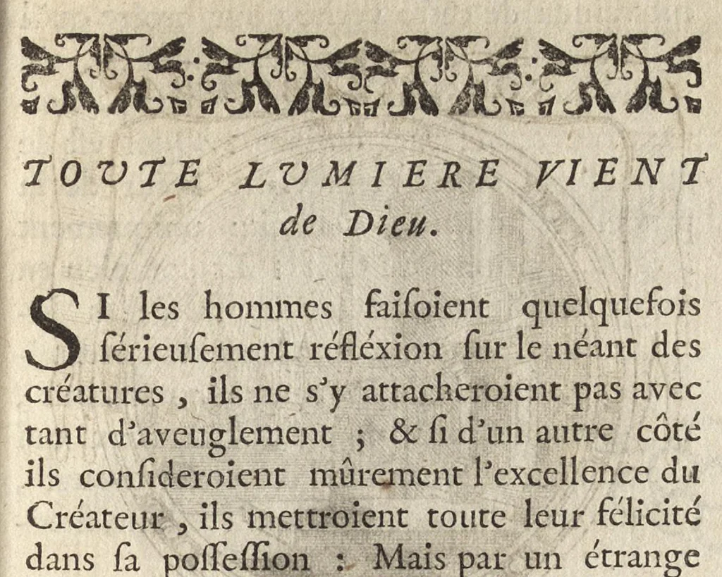 An illustration from Emblemes, ou, Devises chrétiennes : ouvrage mêlé de prose & de vers, et enrichi de figures, dedié au roy, 1717, leaf 150