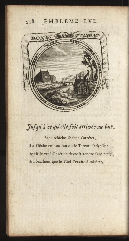 An illustration from Emblemes, ou, Devises chrétiennes : ouvrage mêlé de prose & de vers, et enrichi de figures, dedié au roy, 1717, leaf 237
