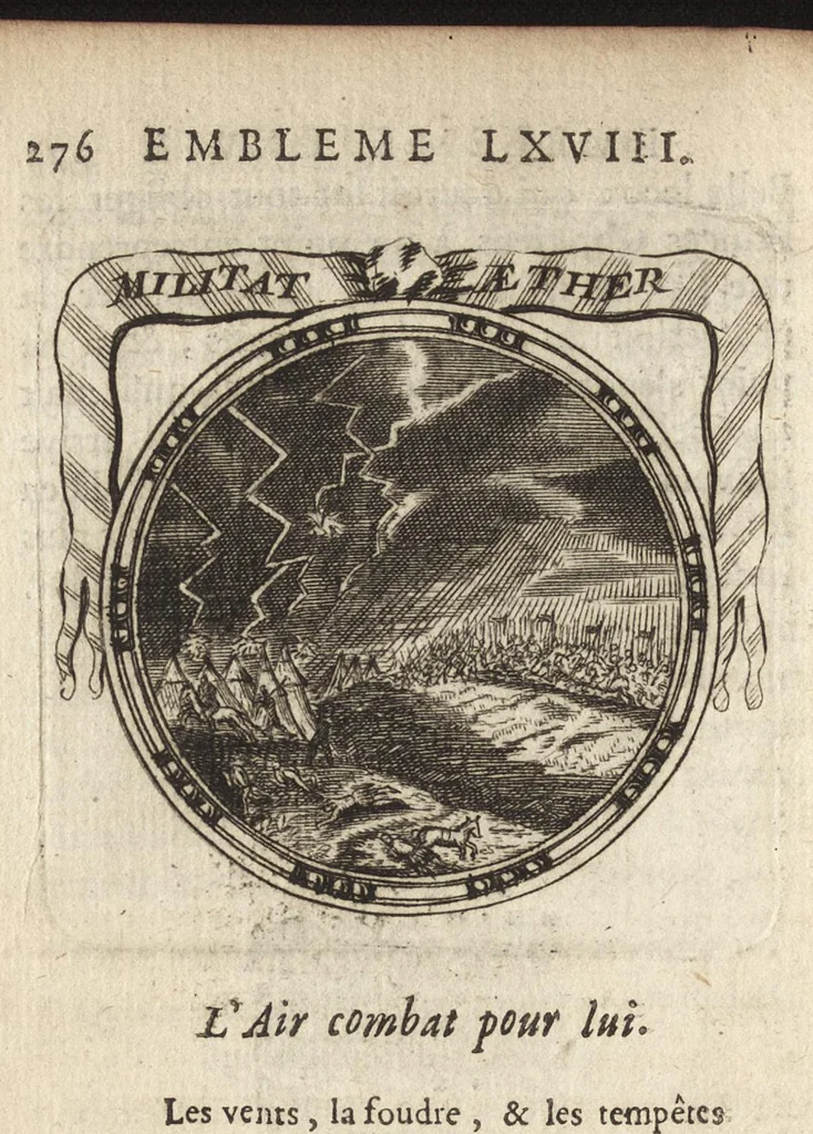 An illustration from Emblemes, ou, Devises chrétiennes : ouvrage mêlé de prose & de vers, et enrichi de figures, dedié au roy, 1717, leaf 285