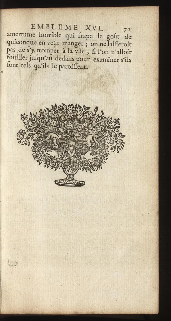 An illustration from Emblemes, ou, Devises chrétiennes : ouvrage mêlé de prose & de vers, et enrichi de figures, dedié au roy, 1717, leaf 80