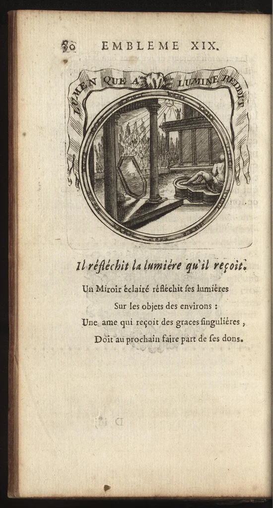 An illustration from Emblemes, ou, Devises chrétiennes : ouvrage mêlé de prose & de vers, et enrichi de figures, dedié au roy, 1717, leaf 89