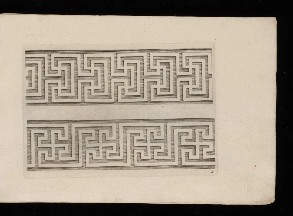 An illustration from Ein schön nützliches Zierathen Buch vor alle Künstler, als Goldtschmid, Bildthauer, Mahler, Ührmacher, Schlosser und andere, die sich der Kunst ergeben, 1680, leaf 10