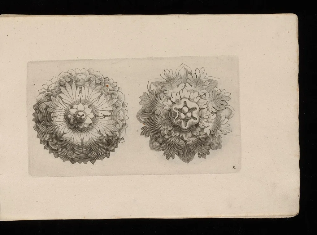 An illustration from Ein schön nützliches Zierathen Buch vor alle Künstler, als Goldtschmid, Bildthauer, Mahler, Ührmacher, Schlosser und andere, die sich der Kunst ergeben, 1680, leaf 16