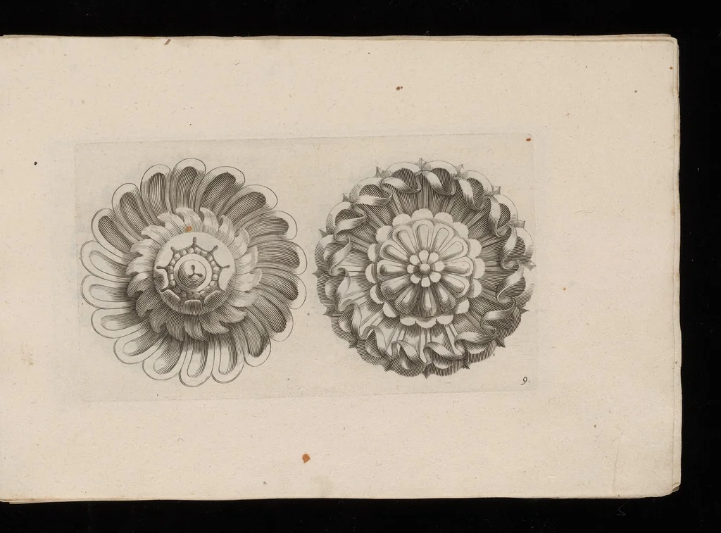 An illustration from Ein schön nützliches Zierathen Buch vor alle Künstler, als Goldtschmid, Bildthauer, Mahler, Ührmacher, Schlosser und andere, die sich der Kunst ergeben, 1680, leaf 18