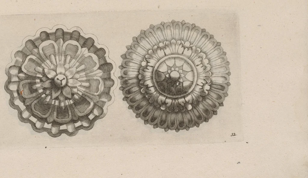 An illustration from Ein schön nützliches Zierathen Buch vor alle Künstler, als Goldtschmid, Bildthauer, Mahler, Ührmacher, Schlosser und andere, die sich der Kunst ergeben, 1680, leaf 24