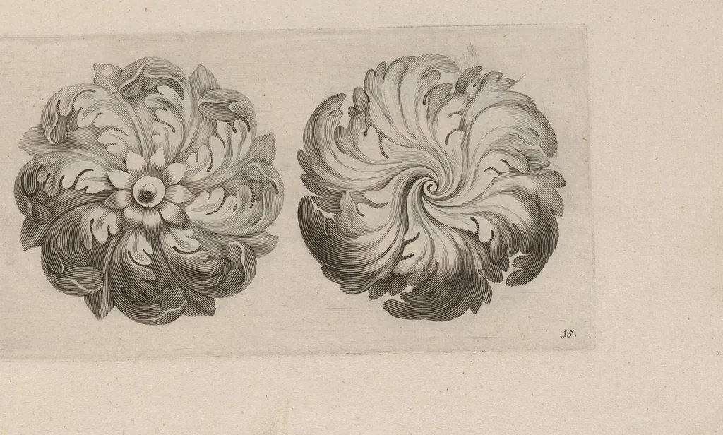 An illustration from Ein schön nützliches Zierathen Buch vor alle Künstler, als Goldtschmid, Bildthauer, Mahler, Ührmacher, Schlosser und andere, die sich der Kunst ergeben, 1680, leaf 30