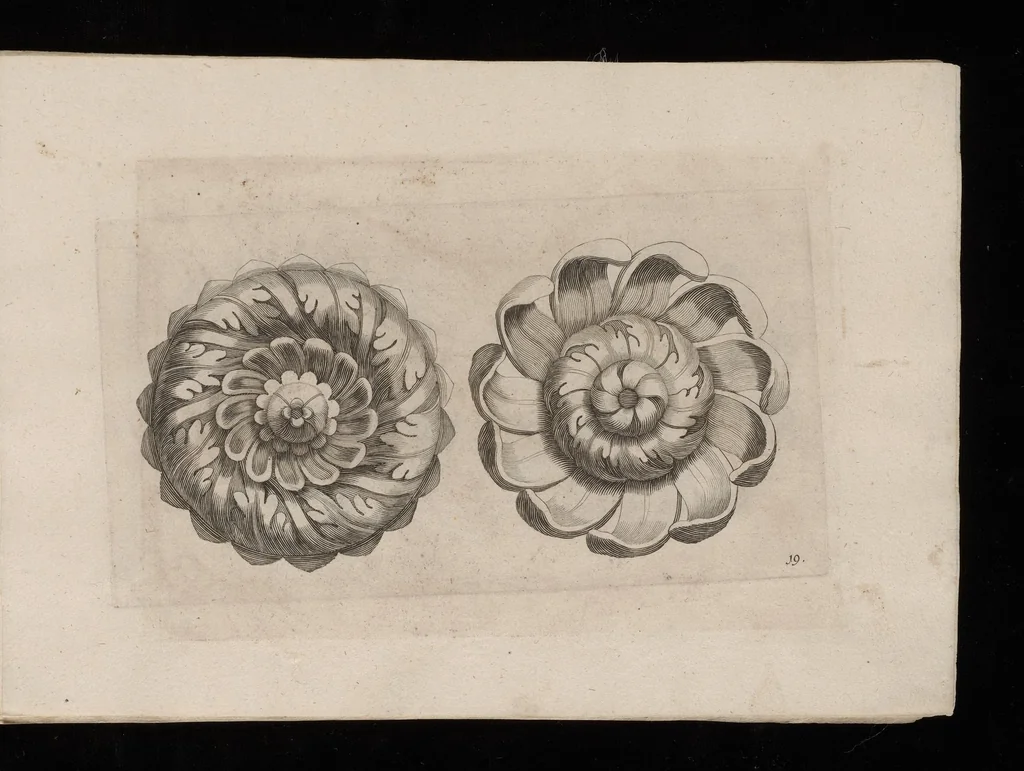 An illustration from Ein schön nützliches Zierathen Buch vor alle Künstler, als Goldtschmid, Bildthauer, Mahler, Ührmacher, Schlosser und andere, die sich der Kunst ergeben, 1680, leaf 38