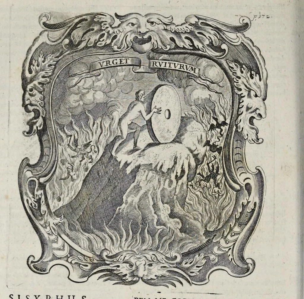 An illustration from Mundus symbolicus : in emblematum universitate formatus, explicatus, et tam sacris quàm profanis eruditionibus ac sententiis illustratus : subministrans oratoribus, praedicatoribus, academicis, poetis &c. innumera conceptuum argumenta, 1729, leaf 225