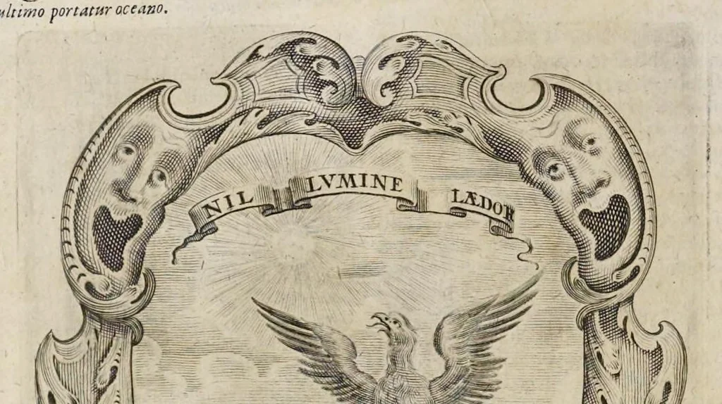 An illustration from Mundus symbolicus : in emblematum universitate formatus, explicatus, et tam sacris quàm profanis eruditionibus ac sententiis illustratus : subministrans oratoribus, praedicatoribus, academicis, poetis &c. innumera conceptuum argumenta, 1729, leaf 329
