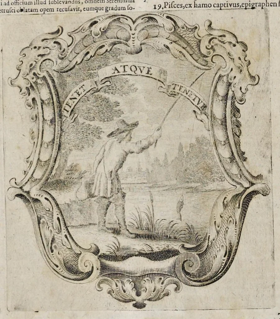 An illustration from Mundus symbolicus : in emblematum universitate formatus, explicatus, et tam sacris quàm profanis eruditionibus ac sententiis illustratus : subministrans oratoribus, praedicatoribus, academicis, poetis &c. innumera conceptuum argumenta, 1729, leaf 489