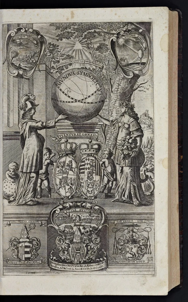 An illustration from Mundus symbolicus : in emblematum universitate formatus, explicatus, et tam sacris quàm profanis eruditionibus ac sententiis illustratus : subministrans oratoribus, praedicatoribus, academicis, poetis &c. innumera conceptuum argumenta, 1729, leaf 6