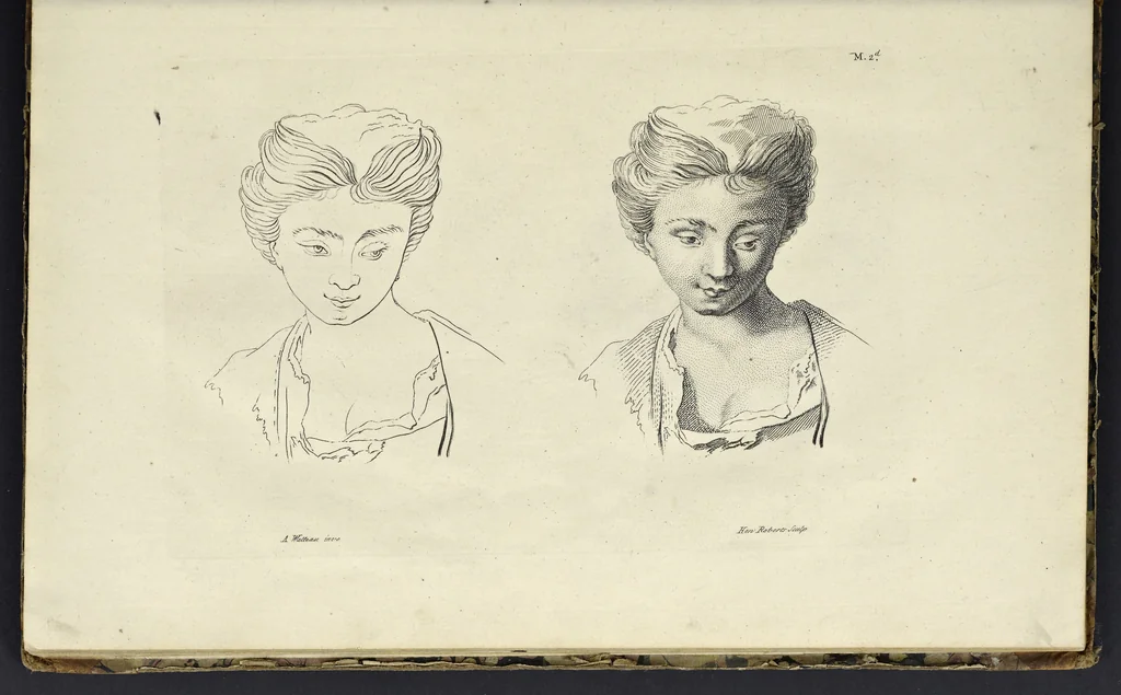 An illustration from The principles of drawing, or, An easy and familiar method for the improvement of youth in the practice of that useful art : being a compleat drawing book, containing a curious collection of examples in all the variety of cases, as the several parts of the human body, whole figures, landskips, cattle, &c. curiously engraved on copper-plates, after the designs of Albert Durer, Abrah. Bloemart, Carlo Morac, Le Clerc, Hollar, and other great masters : to which is prefix'd an introduction to drawing ..., 1764, leaf 40