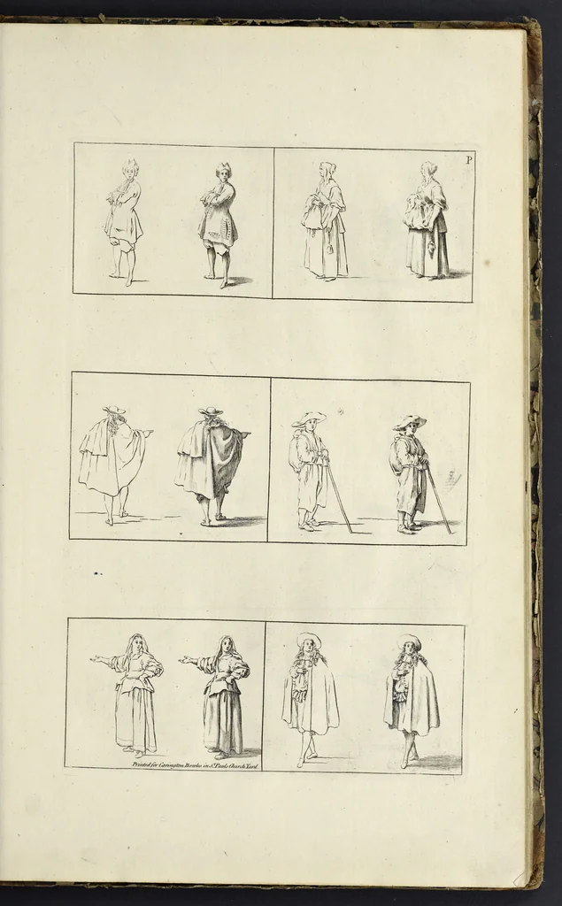 An illustration from The principles of drawing, or, An easy and familiar method for the improvement of youth in the practice of that useful art : being a compleat drawing book, containing a curious collection of examples in all the variety of cases, as the several parts of the human body, whole figures, landskips, cattle, &c. curiously engraved on copper-plates, after the designs of Albert Durer, Abrah. Bloemart, Carlo Morac, Le Clerc, Hollar, and other great masters : to which is prefix'd an introduction to drawing ..., 1764, leaf 48