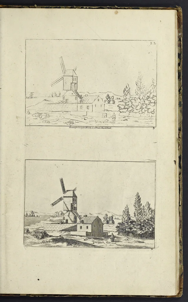An illustration from The principles of drawing, or, An easy and familiar method for the improvement of youth in the practice of that useful art : being a compleat drawing book, containing a curious collection of examples in all the variety of cases, as the several parts of the human body, whole figures, landskips, cattle, &c. curiously engraved on copper-plates, after the designs of Albert Durer, Abrah. Bloemart, Carlo Morac, Le Clerc, Hollar, and other great masters : to which is prefix'd an introduction to drawing ..., 1764, leaf 80