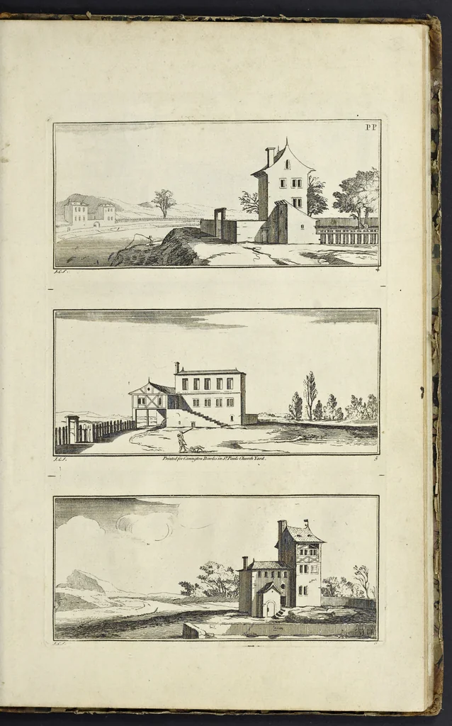 An illustration from The principles of drawing, or, An easy and familiar method for the improvement of youth in the practice of that useful art : being a compleat drawing book, containing a curious collection of examples in all the variety of cases, as the several parts of the human body, whole figures, landskips, cattle, &c. curiously engraved on copper-plates, after the designs of Albert Durer, Abrah. Bloemart, Carlo Morac, Le Clerc, Hollar, and other great masters : to which is prefix'd an introduction to drawing ..., 1764, leaf 88