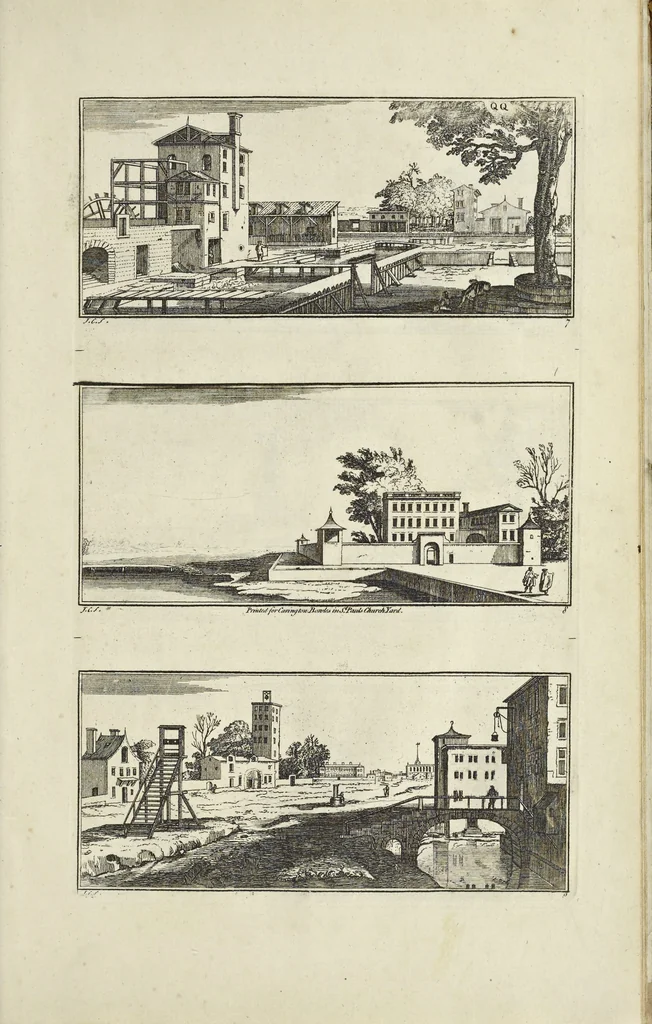 An illustration from The principles of drawing, or, An easy and familiar method for the improvement of youth in the practice of that useful art : being a compleat drawing book, containing a curious collection of examples in all the variety of cases, as the several parts of the human body, whole figures, landskips, cattle, &c. curiously engraved on copper-plates, after the designs of Albert Durer, Abrah. Bloemart, Carlo Morac, Le Clerc, Hollar, and other great masters : to which is prefix'd an introduction to drawing ..., 1764, leaf 90