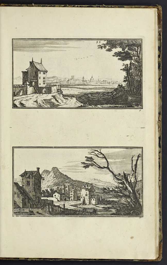 An illustration from The principles of drawing, or, An easy and familiar method for the improvement of youth in the practice of that useful art : being a compleat drawing book, containing a curious collection of examples in all the variety of cases, as the several parts of the human body, whole figures, landskips, cattle, &c. curiously engraved on copper-plates, after the designs of Albert Durer, Abrah. Bloemart, Carlo Morac, Le Clerc, Hollar, and other great masters : to which is prefix'd an introduction to drawing ..., 1764, leaf 94