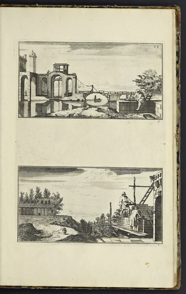 An illustration from The principles of drawing, or, An easy and familiar method for the improvement of youth in the practice of that useful art : being a compleat drawing book, containing a curious collection of examples in all the variety of cases, as the several parts of the human body, whole figures, landskips, cattle, &c. curiously engraved on copper-plates, after the designs of Albert Durer, Abrah. Bloemart, Carlo Morac, Le Clerc, Hollar, and other great masters : to which is prefix'd an introduction to drawing ..., 1764, leaf 96
