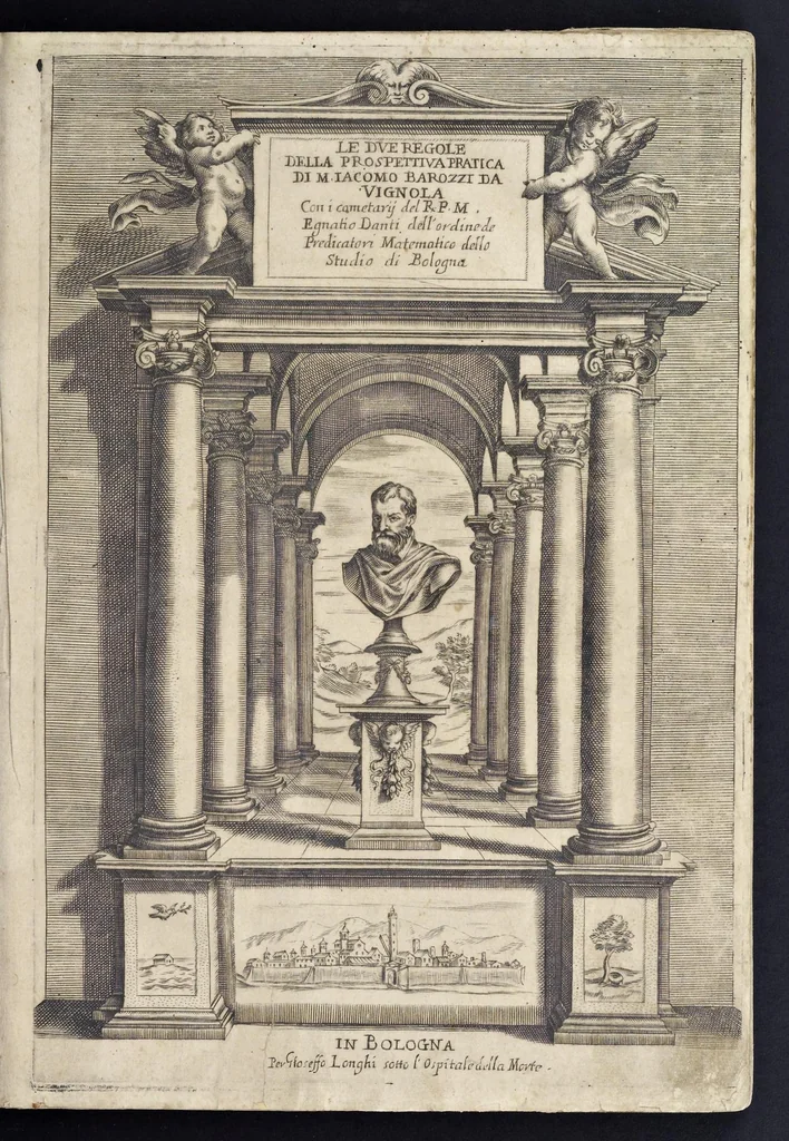 An illustration from Le due regole della prospettiua prattica, 1682, leaf 4