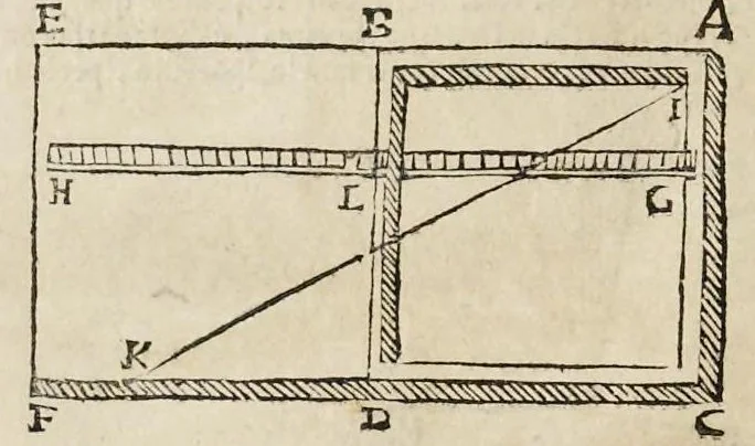 An illustration from Le due regole della prospettiua prattica, 1682, leaf 73