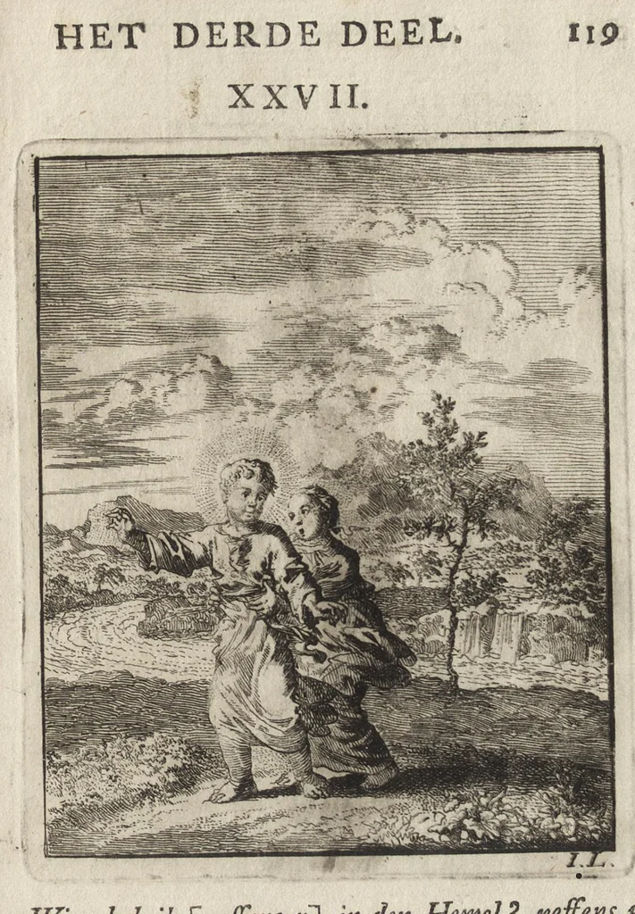 An illustration from Jezus en de Ziel : een geestelyke Spiegel voor't gemoed, bestaande in veertig aangenaame en stichtelyke Zinnebeelde : vervat in drie deelen, 1722, leaf 124