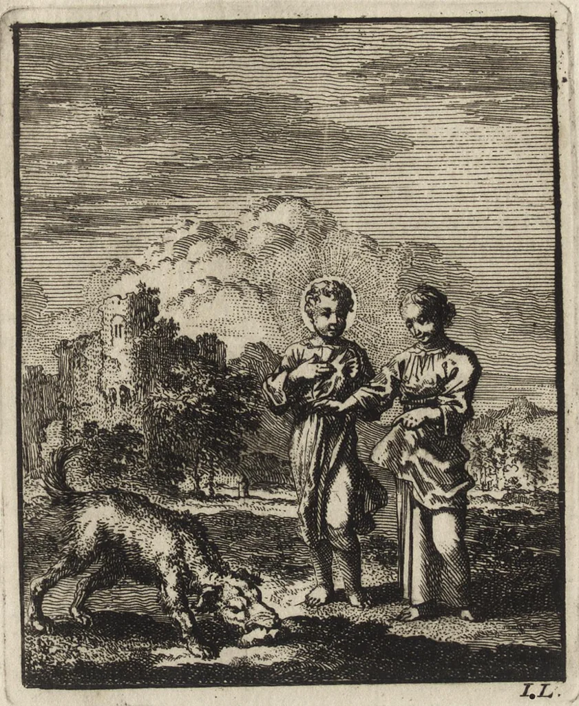An illustration from Jezus en de Ziel : een geestelyke Spiegel voor't gemoed, bestaande in veertig aangenaame en stichtelyke Zinnebeelde : vervat in drie deelen, 1722, leaf 152