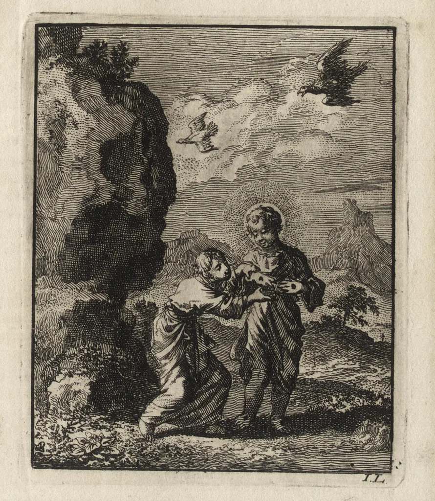 An illustration from Jezus en de Ziel : een geestelyke Spiegel voor't gemoed, bestaande in veertig aangenaame en stichtelyke Zinnebeelde : vervat in drie deelen, 1722, leaf 168