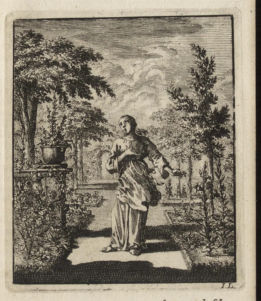 An illustration from Jezus en de Ziel : een geestelyke Spiegel voor't gemoed, bestaande in veertig aangenaame en stichtelyke Zinnebeelde : vervat in drie deelen, 1722, leaf 24