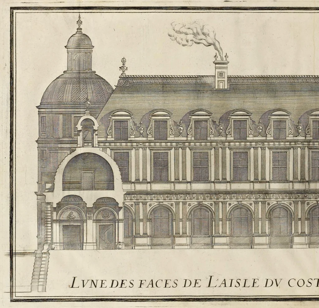 An illustration from Maniere de bien bastir pour toutes sortes de personnes. Contenant les moyens d'elever des bastimens de toutes grandeurs, d'y faire tous les ornemens, commoditez & détachemens qui s'y peuvent souhaiter. Ensemble des desseins pour bastir regulierement sur toute sorte de place, 1681, leaf 181