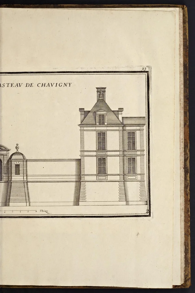 An illustration from Maniere de bien bastir pour toutes sortes de personnes. Contenant les moyens d'elever des bastimens de toutes grandeurs, d'y faire tous les ornemens, commoditez & détachemens qui s'y peuvent souhaiter. Ensemble des desseins pour bastir regulierement sur toute sorte de place, 1681, leaf 196