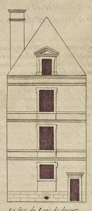 An illustration from Maniere de bien bastir pour toutes sortes de personnes. Contenant les moyens d'elever des bastimens de toutes grandeurs, d'y faire tous les ornemens, commoditez & détachemens qui s'y peuvent souhaiter. Ensemble des desseins pour bastir regulierement sur toute sorte de place, 1681, leaf 28